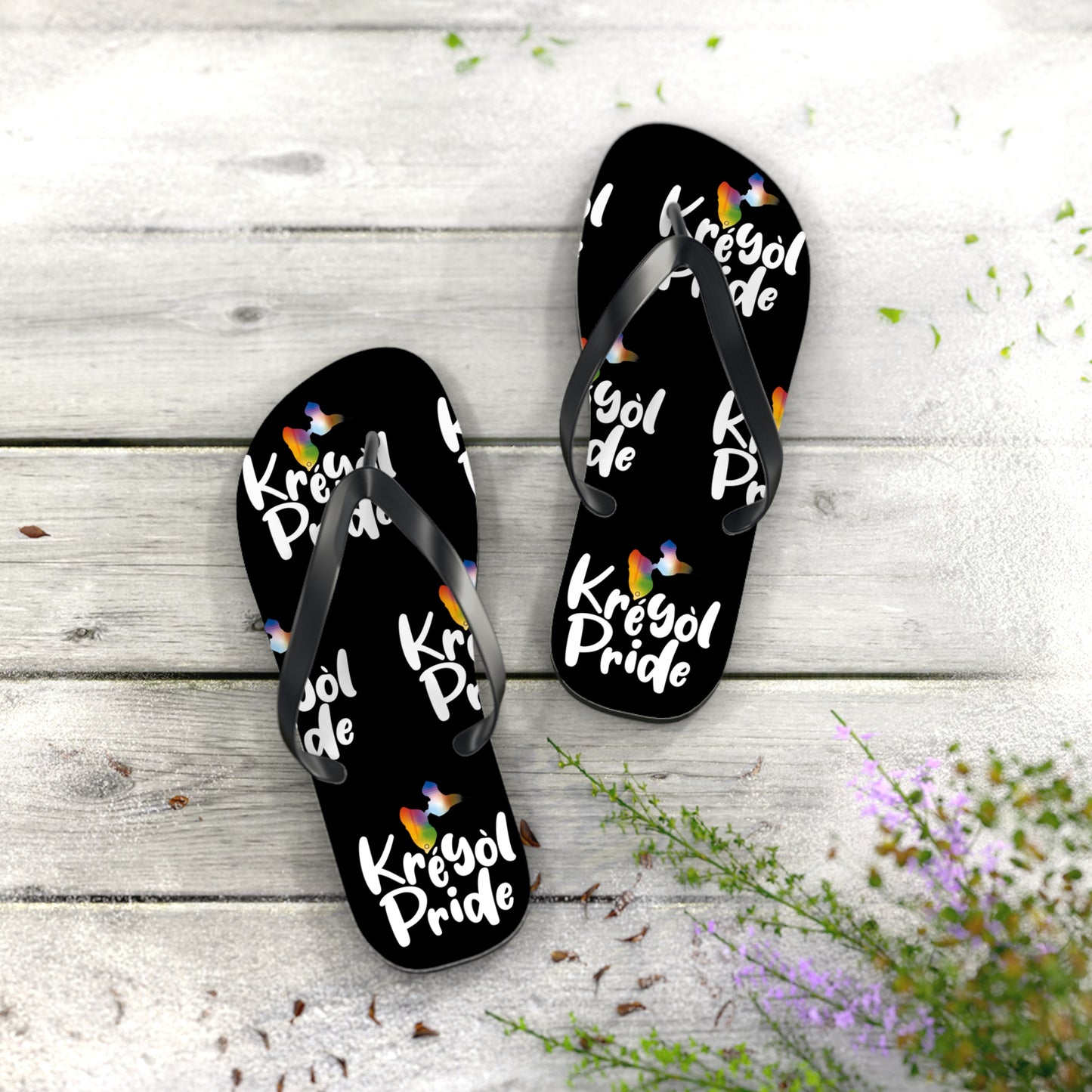 Kreyòl Pride Flip Flops — Rainbow Caribbean Pride Sandals